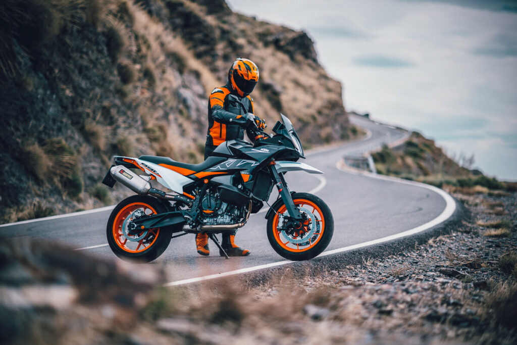 Béquille élargie Pour Moto KTM 890 SMT 2023-2024 - Plus De Stabilité Sur Terrain Irrégulier - Accessoire Moto Noir En Aluminium