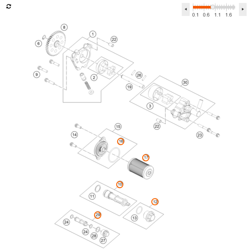 Kit Vidange ktm 125 duke 2024